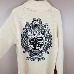 Paul & Joe Paris 100% Wool Boho Zip Front Cardigan